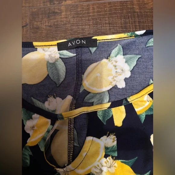 AVON Lemon Print Black Dress - Picture 7 of 10